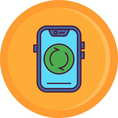 Mobil simgesi olan bir akıllı telefonun vektör çizimi