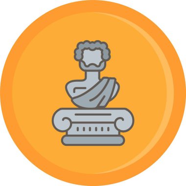 Yunan sütun simgesine sahip heykel, özet biçimi