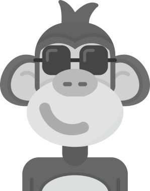 Maymun simgesi. Maymun vektör simgesi web için basit örnek