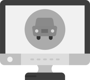 dizüstü bilgisayar düz web simgesi, vektör illüstrasyonu