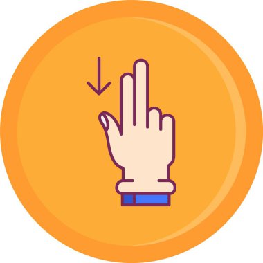 El ve parmak hareketi ikonu. vektör illüstrasyonu