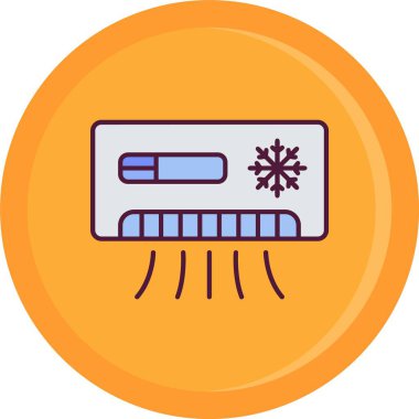 Klima ikonu vektörü. ana hatlı klima