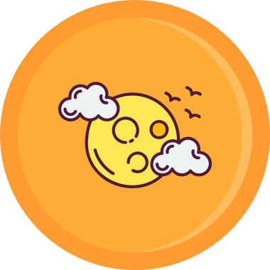 Ay ikonu vektör illüstrasyonu