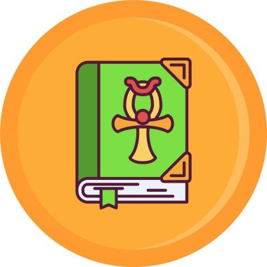 İncil ikonu olan bir kitap. Web tasarımı için İncil vektör simgesi içeren özet kitabı