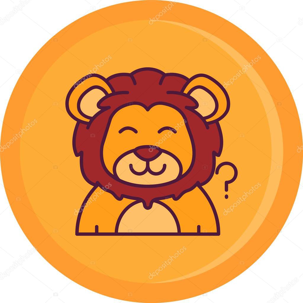 Lion with expression of lion and lion with lion face vector illustration