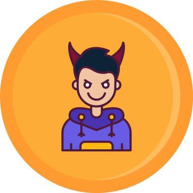 Şeytan simgesi, vektör illüstrasyonu