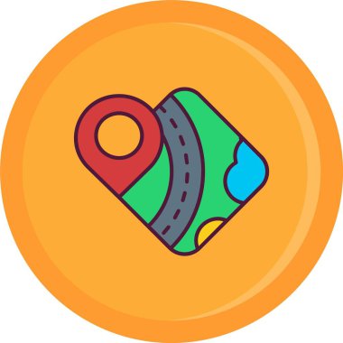 gps konum haritası simgesi, izometrik biçim