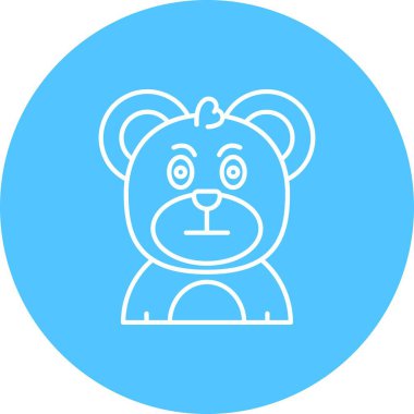 Eşsiz Ayı Vektör Satırı Simgesi