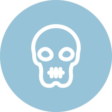 benzersiz kafatası vektör çizgisi simgesi