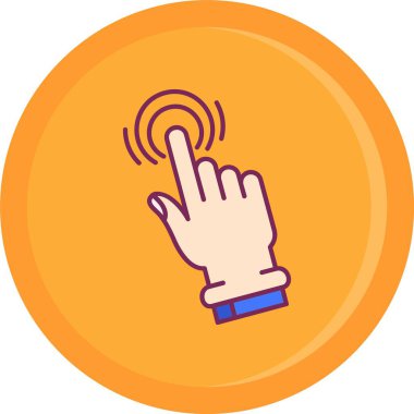 Parmak tıklama ikonu. beyaz arkaplanda izole edilmiş düz çizgi parmak tıklama ikon vektör rengi