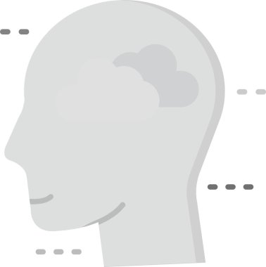 Beyin ikonu. İnsan kafası işareti. vektör illüstrasyonu