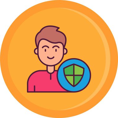 Hedefi olan avatar adam, vektör illüstrasyon tasarımı