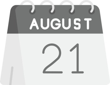 Ağustos 12 takvim simgesi - takvim günü, düz vektör illüstrasyonu