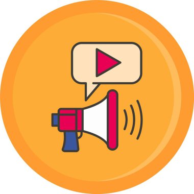 Konuşma balonu vektör simgesi ile hoparlör