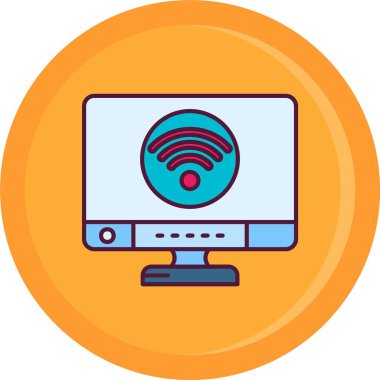 Kablosuz internet simgesi. Web için internet wifi vektör simgesinin basit illüstrasyonu