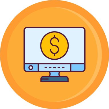 Para için. Web simgesi basit illüstrasyon