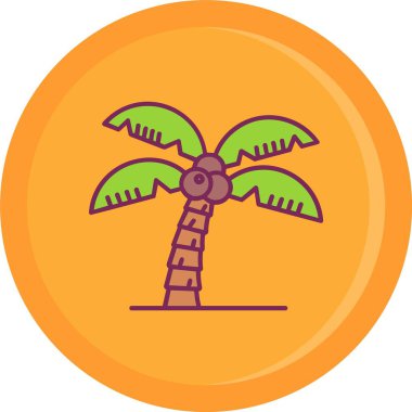 Palmiye ağacı ikonu vektör illüstrasyonu