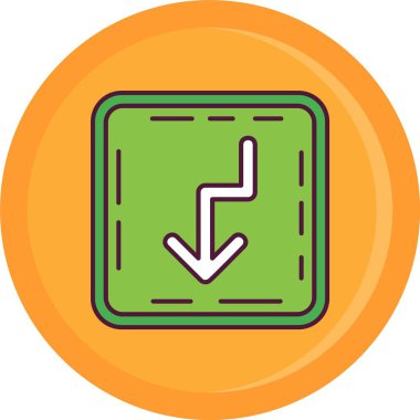 Bir simge ve düğmenin vektör illüstrasyonu