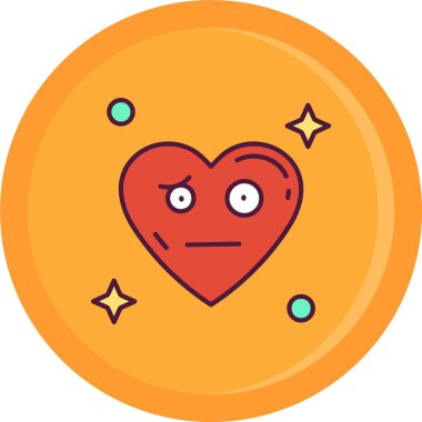 kalp aşk simgesi renk ana hatları vektörü