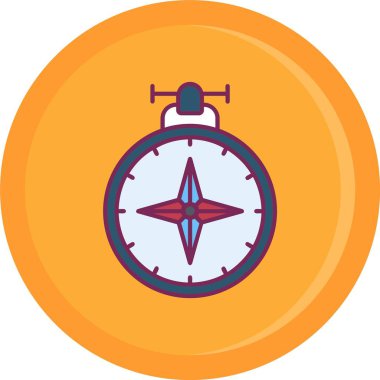 Pusula Düz Vektör Simgesi Tasarımı