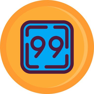 Eşsiz 8 9 sayı vektör çizgisi simgesi