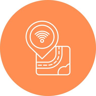 Wifi Satır Çemberi Vektör Simgesi Tasarımı