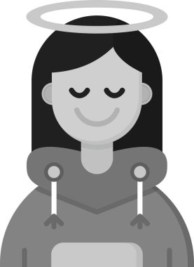 kadın avatar karakter simgesi katı stil