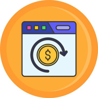 Dolar vektör çember çizgisi simgesi