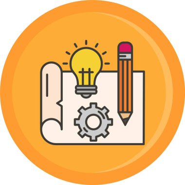 yaratıcı fikir ikonu. Web için fikir vektör simgelerinin özet çizimi