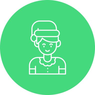 güzel kadın vektör çizgisi simgesi