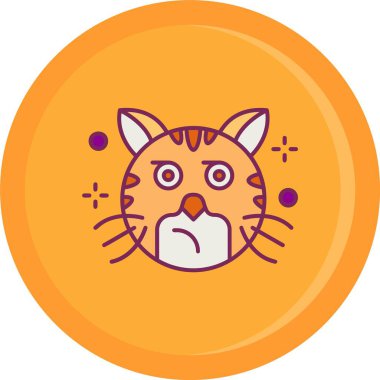 gözün simgesi renk vektörü olan kedi.