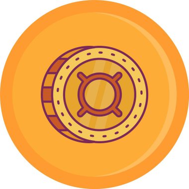 Bozuk parayla kırmızı ve beyaz arkaplanın vektör çizimi