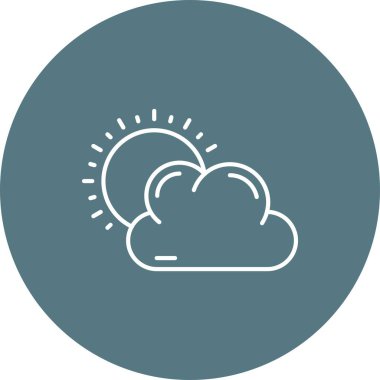 güzel bulut vektör çizgisi simgesi