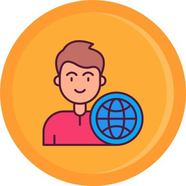 genel internet simgesi renk ana hatları vektörü