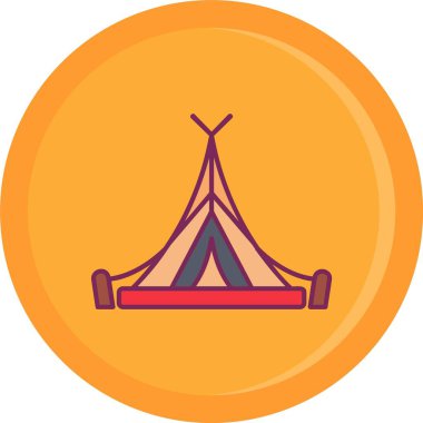 çadır kamp vektör simgesi