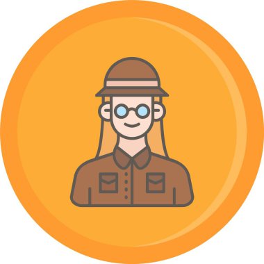 Kadın avatar simgesi, vektör illüstrasyonu