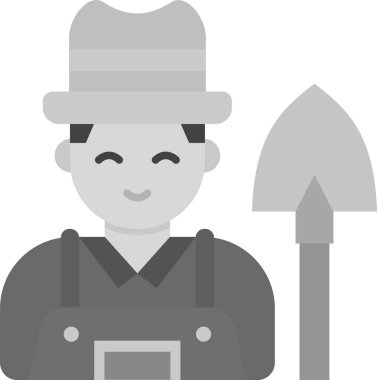 Avatar çiftçi ikonu düz stil