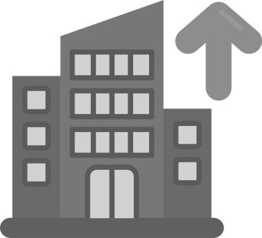 Bina. Web simgesi basit illüstrasyon