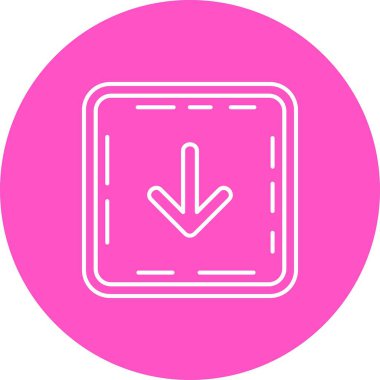 Eşsiz aşağı ok vektör çizgisi simgesi