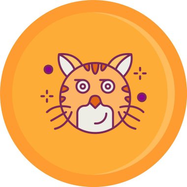 Kedi ikonu. vektör illüstrasyonu