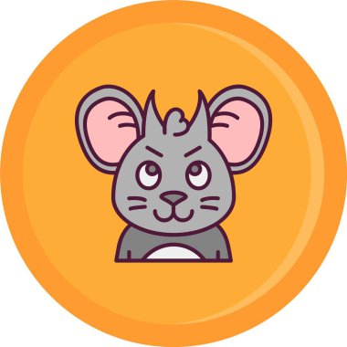 kızgın fare simgesi. Web için kızgın fare vektör simgesinin özet çizimi