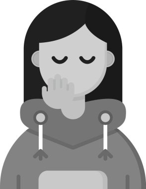 Düz stil hasta kız ikonu