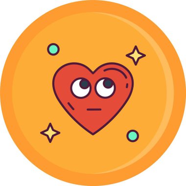 Çemberli bir kalp ve bir kalp ikonu. vektör illüstrasyonu