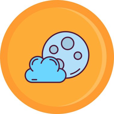 Ay simgesi ile bulut, özet biçimi