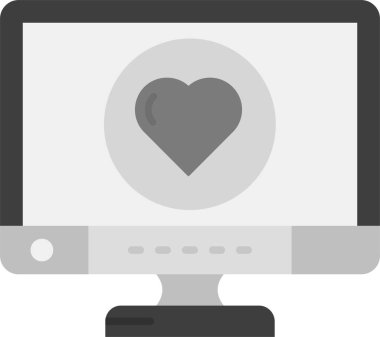 Kalp monitörü, monitör, vektör simgesi