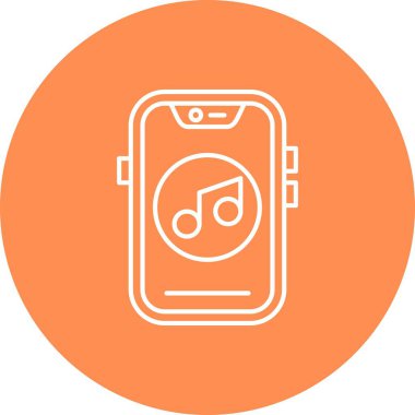 Benzersiz müzik telefonu vektör çizgisi simgesi