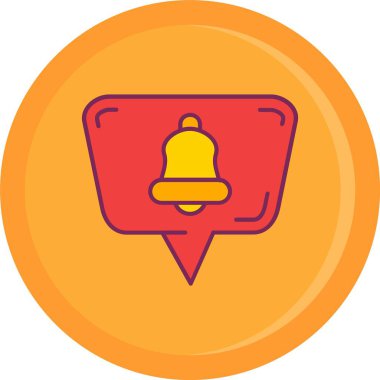 Çan vektör simgesi, web ve mobil için illüstrasyon tasarımı