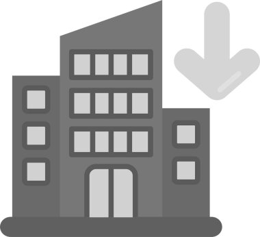 Bina. Web simgesi basit illüstrasyon