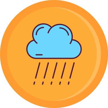 Yağmur bulutu ikonu vektörü. Düz bulut işareti. izole edilmiş sınır sembolü çizimi