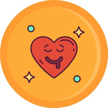 Mutlu emoji simgesi, vektör çizimi, emoji